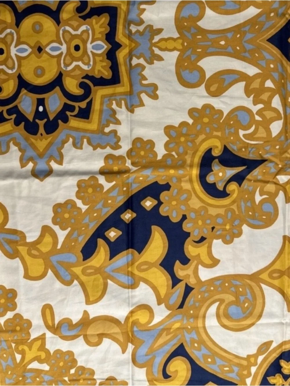 Pottery Barn Kendall Queen Duvet Cover and 4 Shams 2 Standard 2 Euro Gold Blue